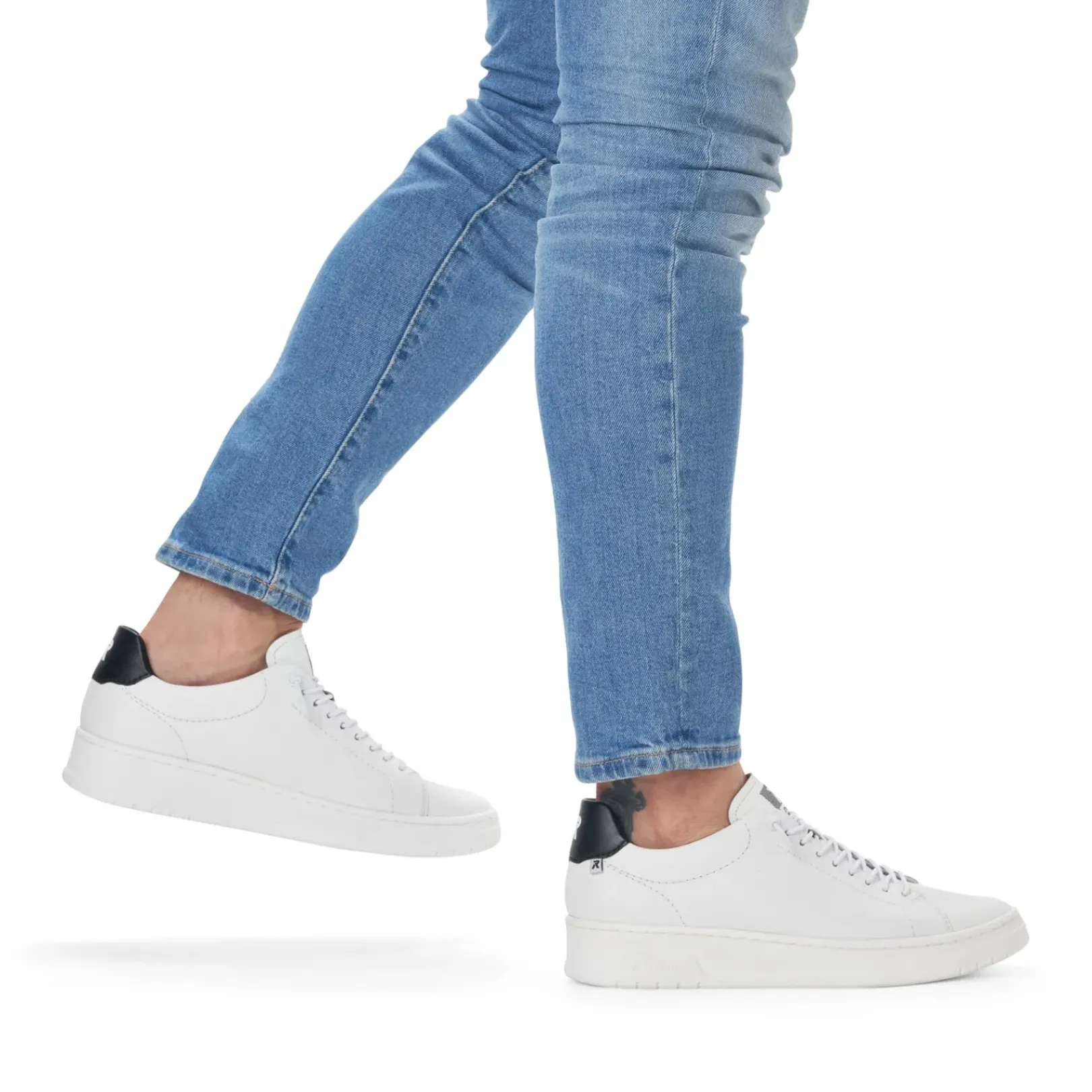 Discount Rieker Meskie Tenisowki , Niskie, Krystalicznie Biale