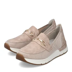 Clearance Rieker Mokasyny Damskie W Delikatnym Rozu