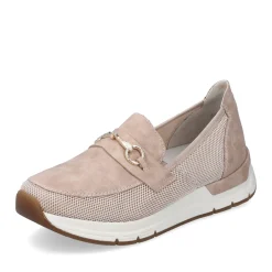 Clearance Rieker Mokasyny Damskie W Delikatnym Rozu