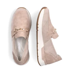 Clearance Rieker Mokasyny Damskie W Delikatnym Rozu