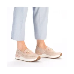 Clearance Rieker Mokasyny Damskie W Delikatnym Rozu