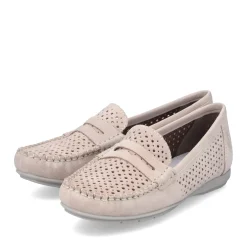 Discount Rieker Mokasyny Damskie W Delikatnym Rozu