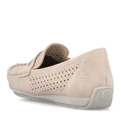 Discount Rieker Mokasyny Damskie W Delikatnym Rozu