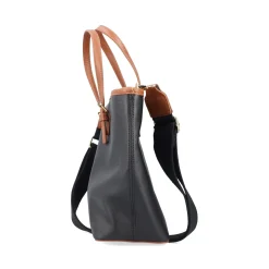 Outlet Rieker a | Shopper Stalowy Czarno-Nugatowy Braz