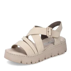 Discount Rieker Sandaly Damskie Z Paskiem W Kolorze Jasnobezowym