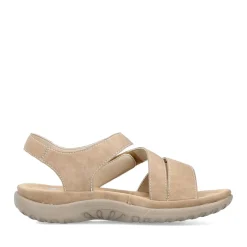 Fashion Rieker Sandaly Damskie Z Paskiem W Kolorze Bezowym