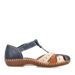 Discount Rieker Sandaly Damskie Z Paskiem W Kolorze Granatowo-Bezowym