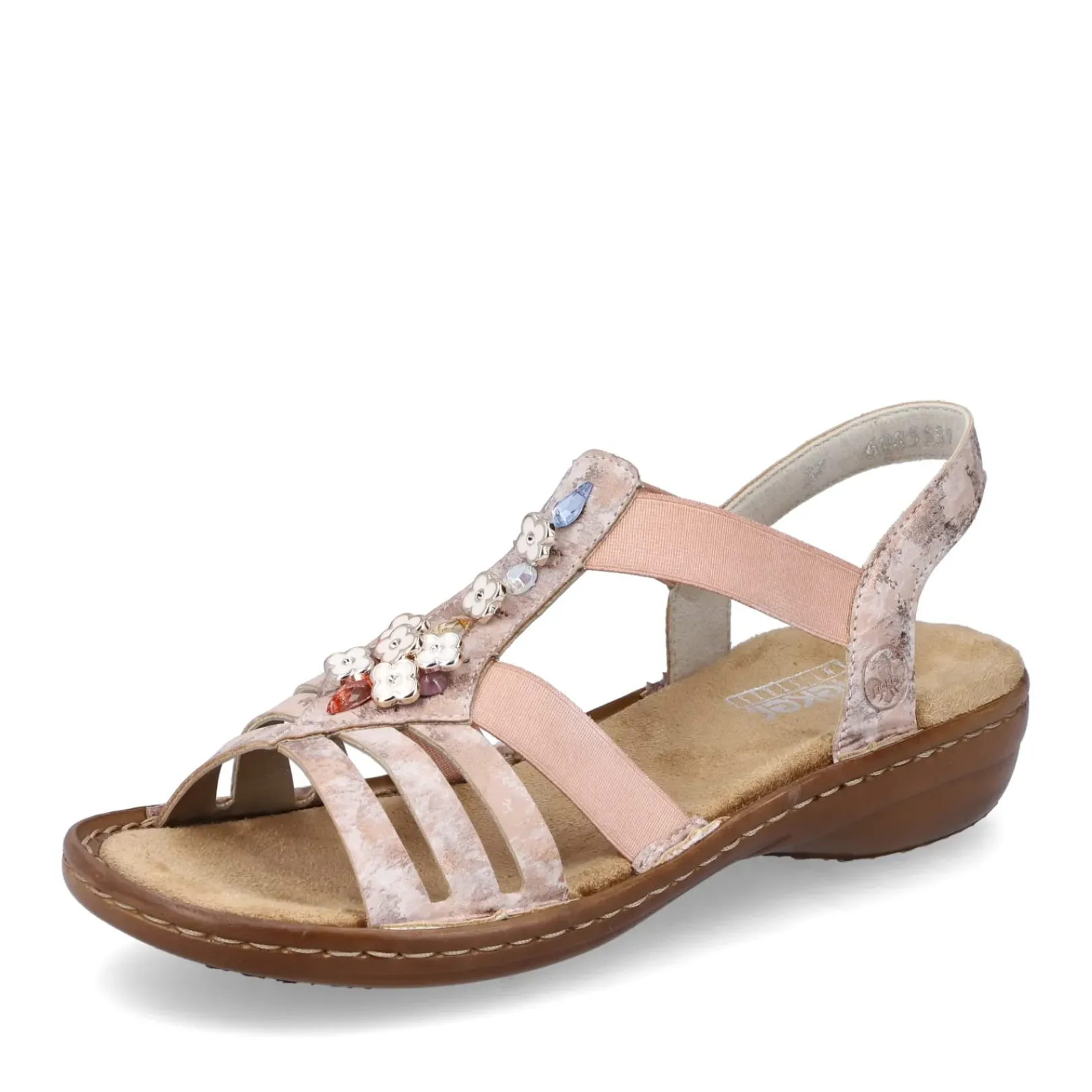 Outlet Rieker Sandaly Damskie Z Paskiem W Kolorze Starego Rozu