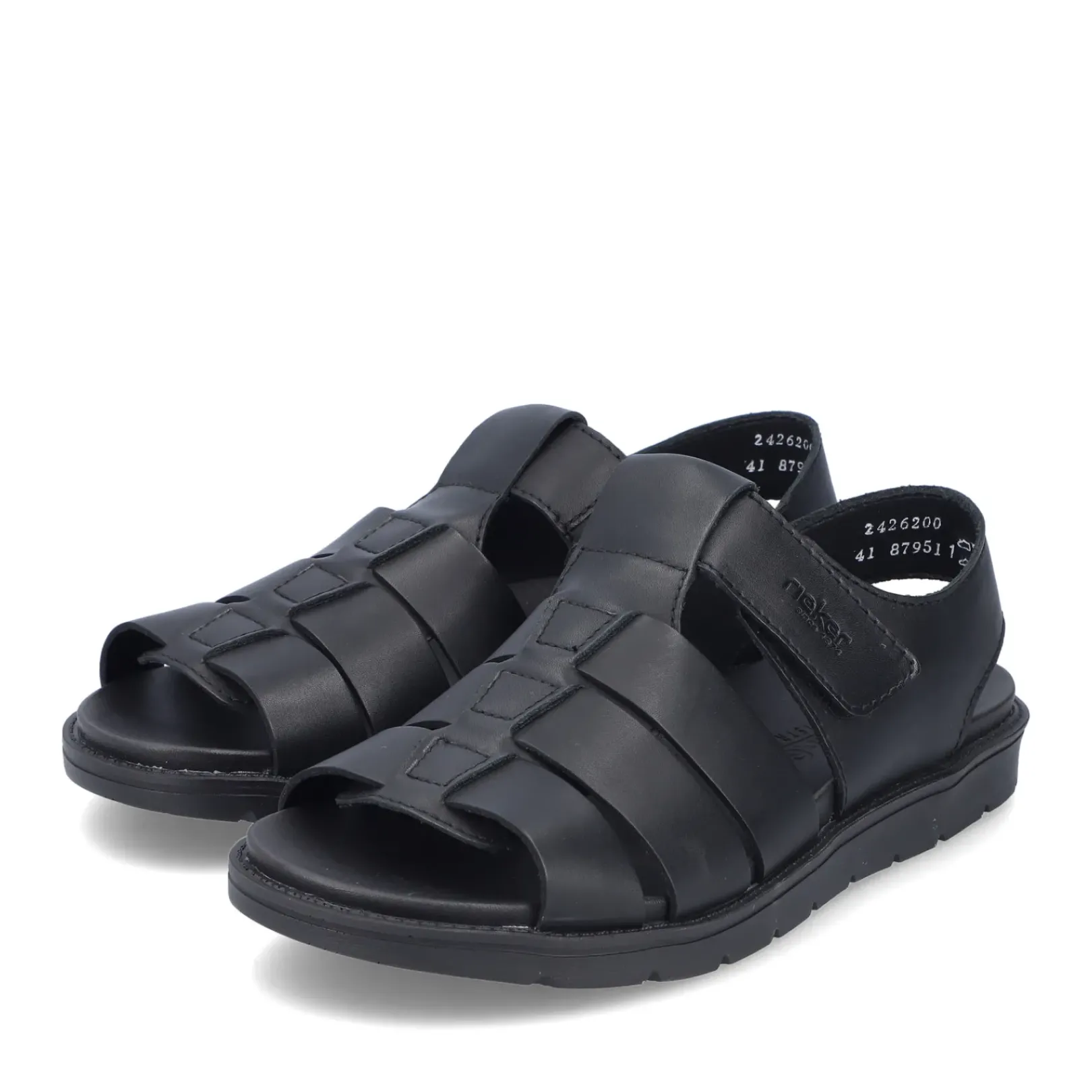 New Rieker Sandaly Meskie W Kolorze Ciemnej Czerni
