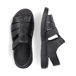 New Rieker Sandaly Meskie W Kolorze Ciemnej Czerni