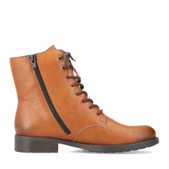 Clearance Rieker Sznurowane Botki Damskie W Kolorze Karmelowo-Brazowym