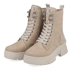 New Rieker Sznurowane Botki Clay Beige