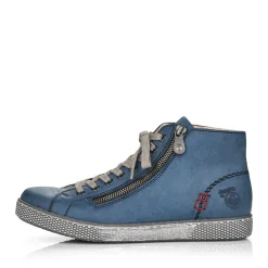 New Rieker Sznurowane Buty Damskie W Kolorze Lazurowym