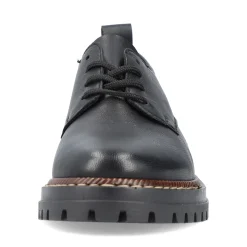 Outlet Rieker Sznurowane Buty Damskie W Kolorze Nocnej Czerni