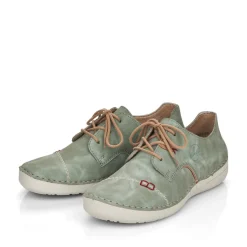 Online Rieker Sznurowane Buty Damskie W Kolorze Zielono-Szarym