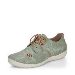 Online Rieker Sznurowane Buty Damskie W Kolorze Zielono-Szarym