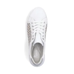 Outlet Rieker Sznurowane Buty Damskie W Kolorze Krystalicznej Bieli
