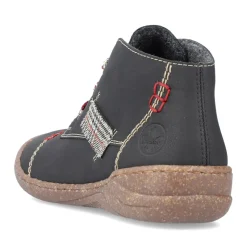 Best Rieker Sznurowane Buty Damskie W Kolorze Glebokiej Czerni