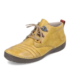 Best Rieker Sznurowane Buty Damskie W Egzotycznym Kolorze Zoltym