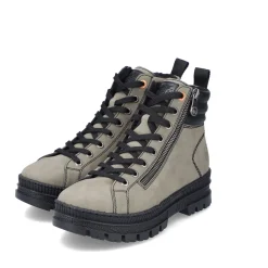 Online Rieker Sznurowane Buty Damskie W Kolorze Szaro-Zielono-Czarnym