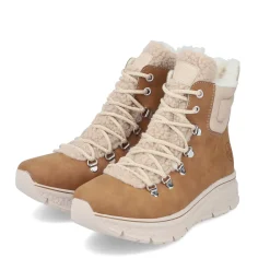 Fashion Rieker Sznurowane Buty Damskie W Kolorze Nugat W Kolorze Brazu