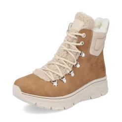 Fashion Rieker Sznurowane Buty Damskie W Kolorze Nugat W Kolorze Brazu