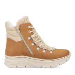 Fashion Rieker Sznurowane Buty Damskie W Kolorze Nugat W Kolorze Brazu