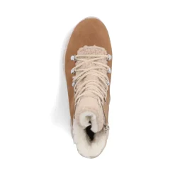 Fashion Rieker Sznurowane Buty Damskie W Kolorze Nugat W Kolorze Brazu