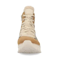 Fashion Rieker Sznurowane Buty Damskie W Kolorze Nugat W Kolorze Brazu