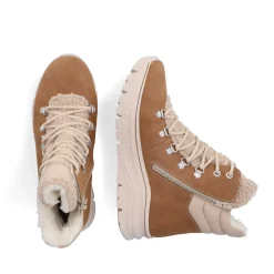 Fashion Rieker Sznurowane Buty Damskie W Kolorze Nugat W Kolorze Brazu