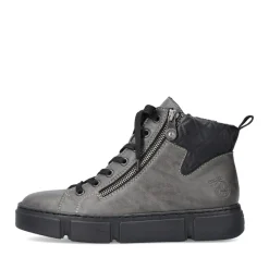 Sale Rieker Sznurowane Buty Damskie W Kolorze Antracytowym