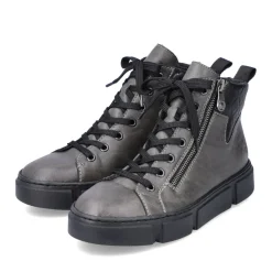 Sale Rieker Sznurowane Buty Damskie W Kolorze Antracytowym