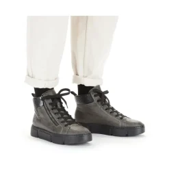 Sale Rieker Sznurowane Buty Damskie W Kolorze Antracytowym