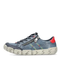 Best Rieker Sznurowane Buty Damskie W Kolorze Lupkowoniebieskim