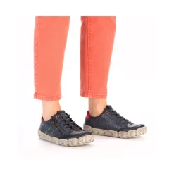 Best Rieker Sznurowane Buty Damskie W Kolorze Lupkowoniebieskim