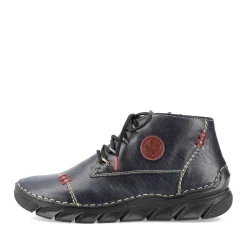 Hot Rieker Sznurowane Buty Damskie W Kolorze Granatowym