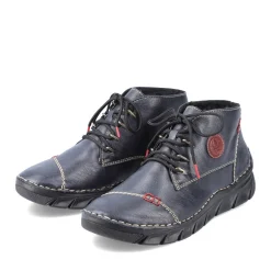 Hot Rieker Sznurowane Buty Damskie W Kolorze Granatowym