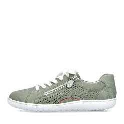 Fashion Rieker Sznurowane Buty Damskie W Kolorze Mietowo-Zielonym