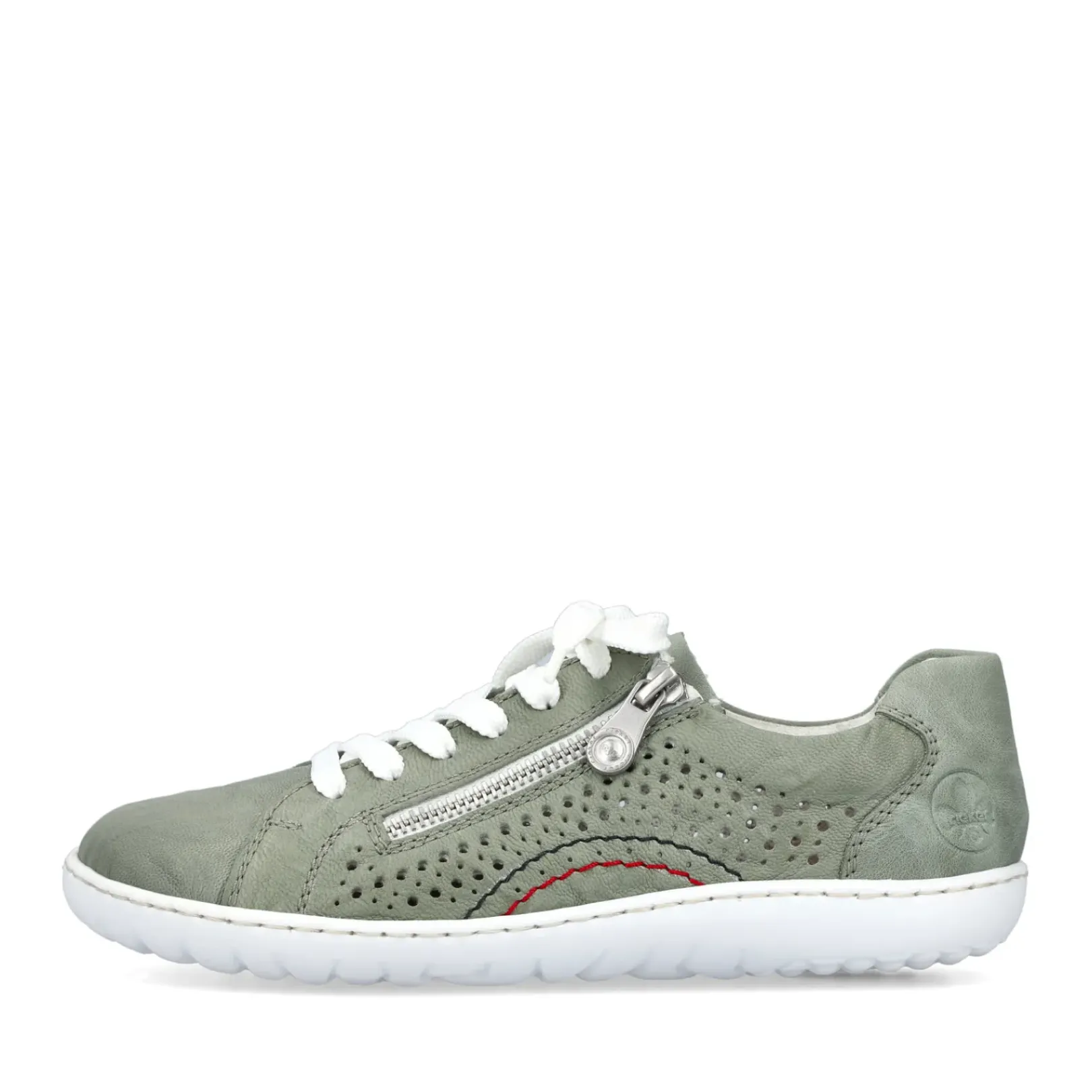 Fashion Rieker Sznurowane Buty Damskie W Kolorze Mietowo-Zielonym