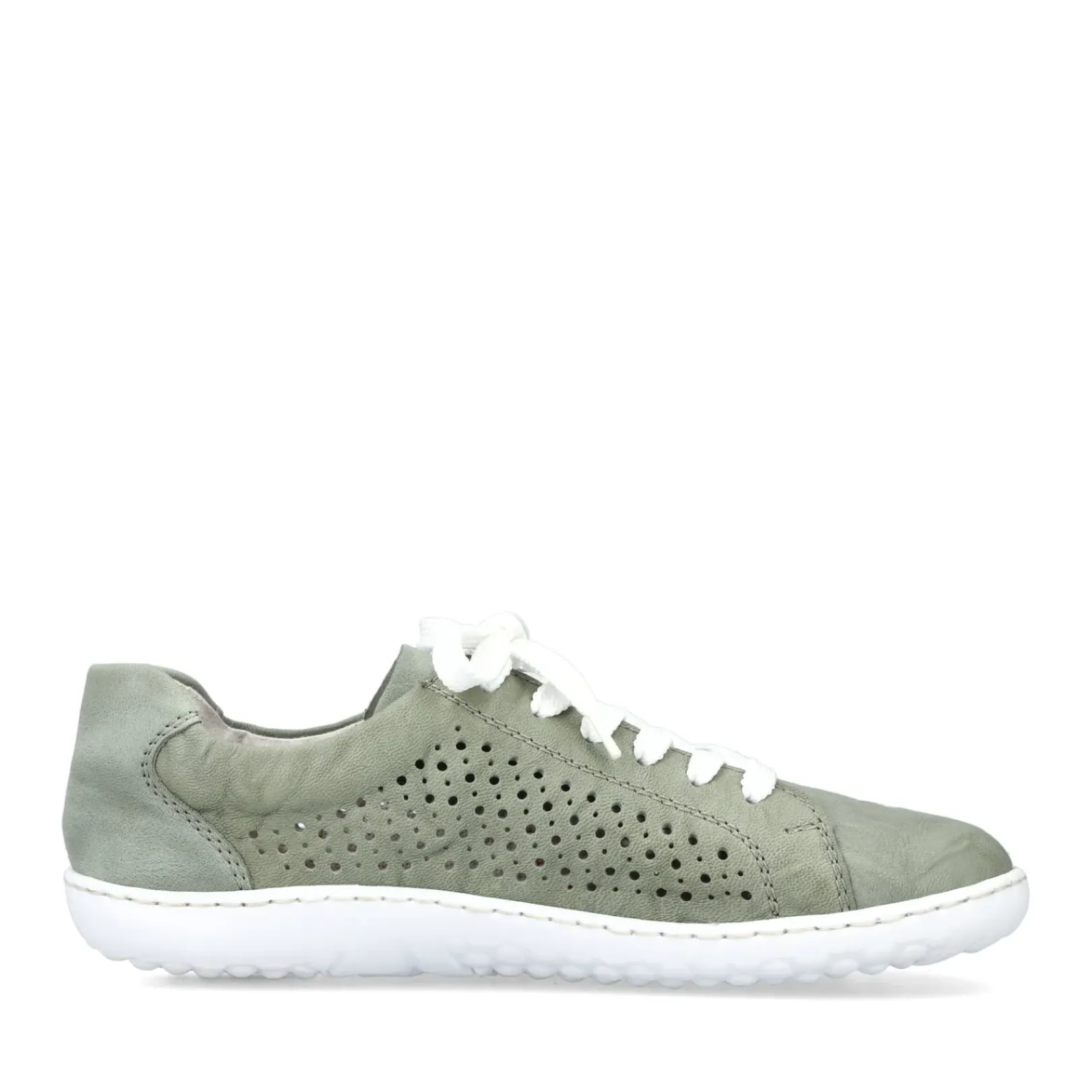 Fashion Rieker Sznurowane Buty Damskie W Kolorze Mietowo-Zielonym
