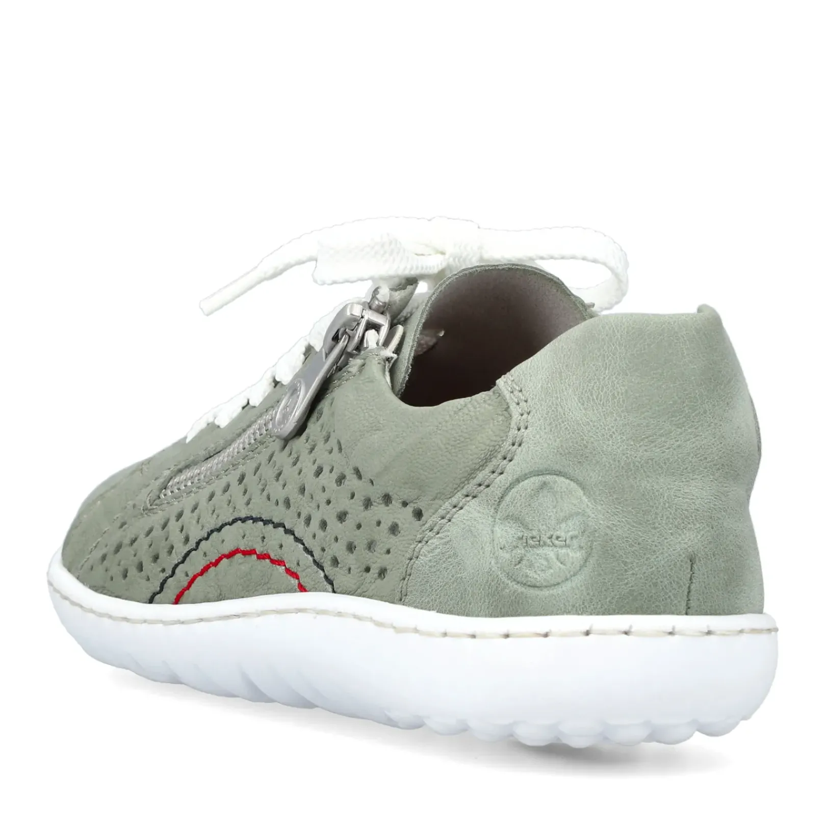 Fashion Rieker Sznurowane Buty Damskie W Kolorze Mietowo-Zielonym