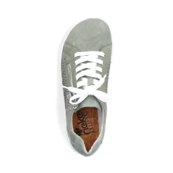 Fashion Rieker Sznurowane Buty Damskie W Kolorze Mietowo-Zielonym