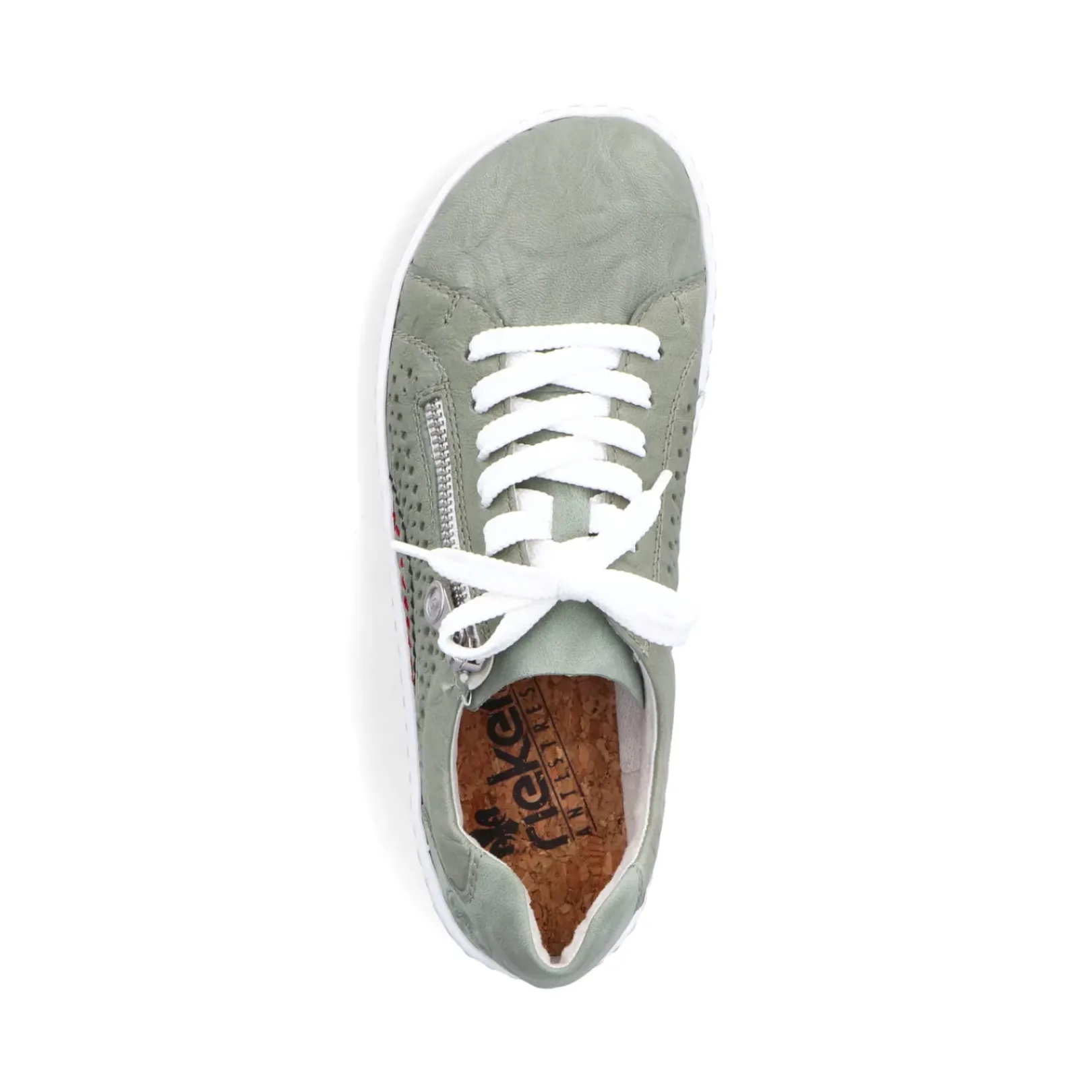 Fashion Rieker Sznurowane Buty Damskie W Kolorze Mietowo-Zielonym