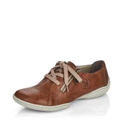 New Rieker Sznurowane Buty Damskie W Kolorze Kasztanowo-Brazowym