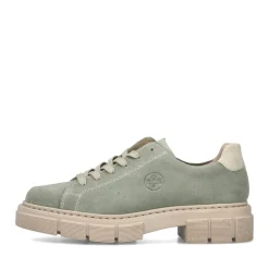 Discount Rieker Sznurowane Buty Damskie W Kolorze Mietowo-Zielonym