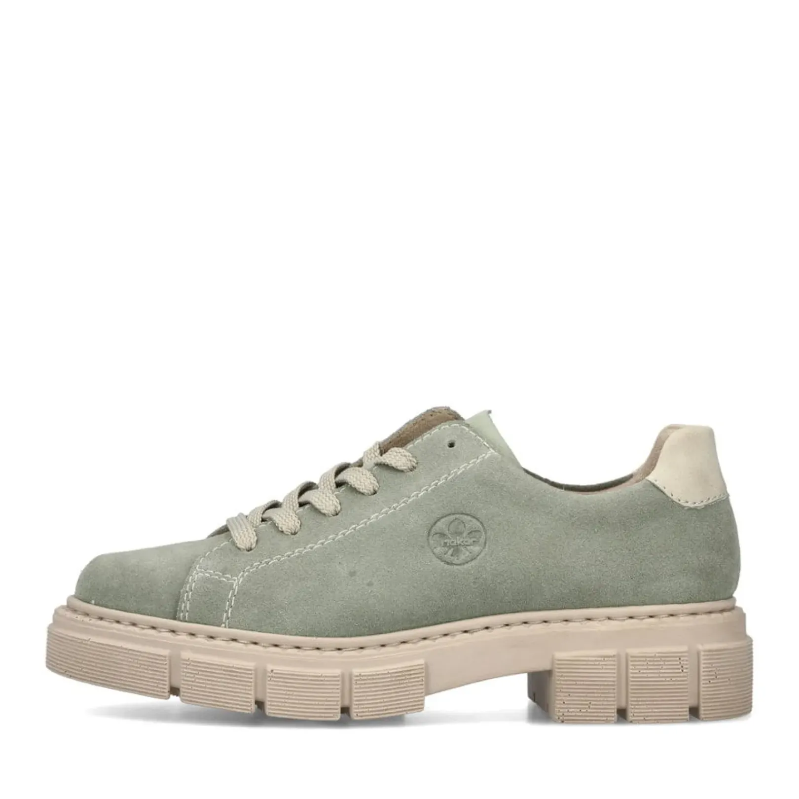 Discount Rieker Sznurowane Buty Damskie W Kolorze Mietowo-Zielonym