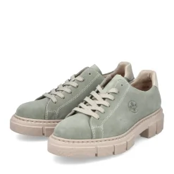 Discount Rieker Sznurowane Buty Damskie W Kolorze Mietowo-Zielonym