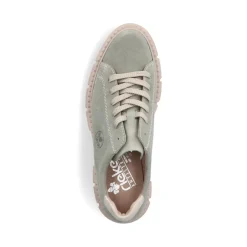 Discount Rieker Sznurowane Buty Damskie W Kolorze Mietowo-Zielonym