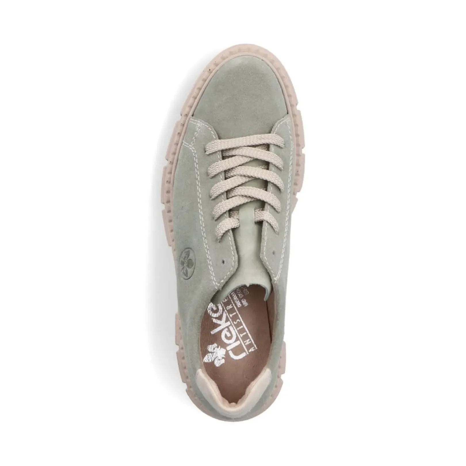 Discount Rieker Sznurowane Buty Damskie W Kolorze Mietowo-Zielonym