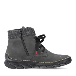 Outlet Rieker Sznurowane Buty Damskie W Kolorze Antracytowym